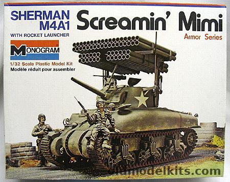 Monogram 1/32 Sherman M4A1 Tank with T34 Rocket Launcher Screamin' Mimi, 4200 plastic model kit